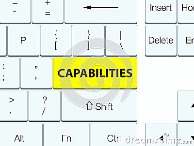 Capabilities yellow keyboard button Cartoon Illustration