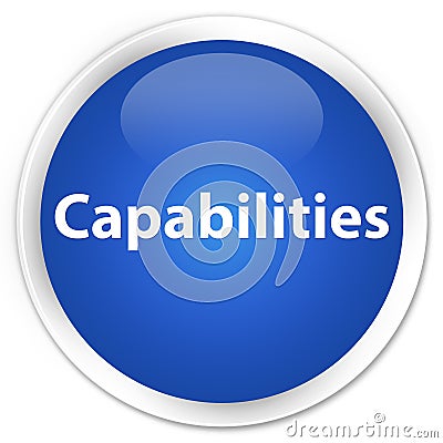 Capabilities premium blue round button Cartoon Illustration