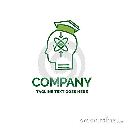 capability, head, human, knowledge, skill Flat Business Logo tem Vector Illustration