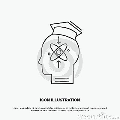 capability, head, human, knowledge, skill Icon. Line vector gray symbol for UI and UX, website or mobile application Vector Illustration