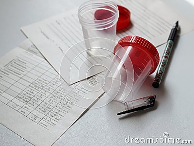 Capacities for medical analysis Stock Photo