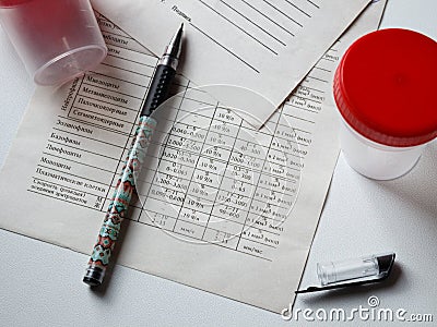 Capacities for medical analysis Stock Photo