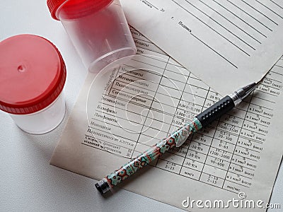 Capacities for medical analysis Stock Photo