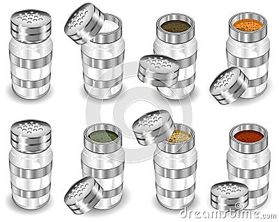 Capacities with spices Vector Illustration