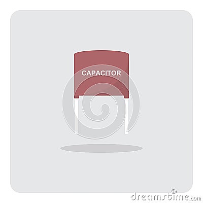 Capacitor for electronic circuits board icon. Vector Illustration