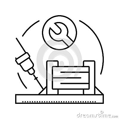 capacitor soldering electronics line icon vector illustration Cartoon Illustration