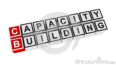 Capacity building word block on white Stock Photo