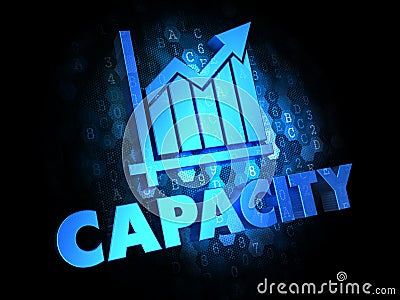 Capacity Concept on Dark Digital Background. Stock Photo