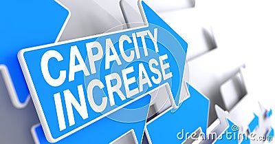 Capacity Increase - Message on the Blue Cursor. 3D. Stock Photo