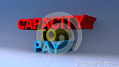 Capacity to pay on blue Stock Photo