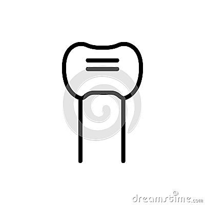 Capasitor silver mica black line icon. Vector Illustration