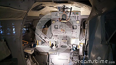 Cape Canaveral, Florida/USA - interior of the NASA Apollo 11 Moon Landing Command Module of the space capsule Editorial Stock Photo