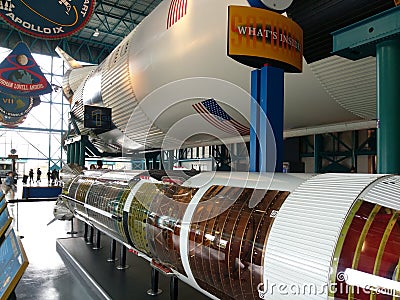 Apollo Saturn V Stage 1 Rocket And Engines At Kennedy Space Center. Editorial Stock Photo
