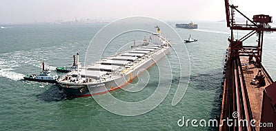 Qingdao Port, China iron ore terminal Editorial Stock Photo