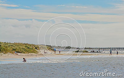 The Cape Charles Beach on the Chesapeake Bay, in Cape Charles, Northampton County, Virginia Editorial Stock Photo