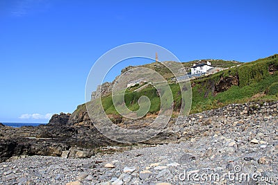 Cape Cornwall From The Beach, Cornwall, UK Stock Photo