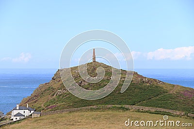 Cape Cornwall And The Heinz Monument Stock Photo