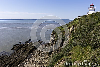 Cape Enrage Lighthouse in New Brunswick in Canada Stock Photo