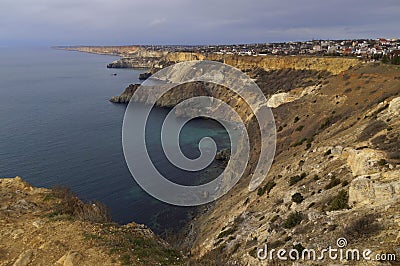 Cape Fiolent. Black Sea. Early spring. Stock Photo