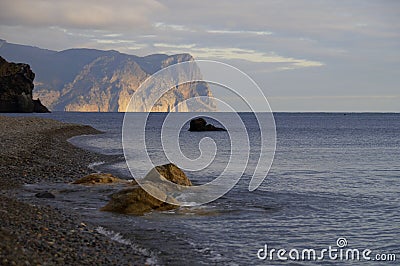 Cape Fiolent. Black Sea. Early spring. Stock Photo