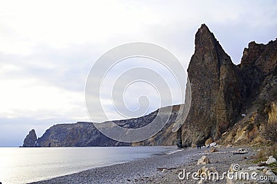 Cape Fiolent. Black Sea. Early spring. Stock Photo