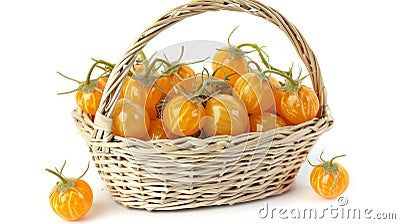 Cape Gooseberry Delight: A Basketful of Exquisite Flavor Stock Photo