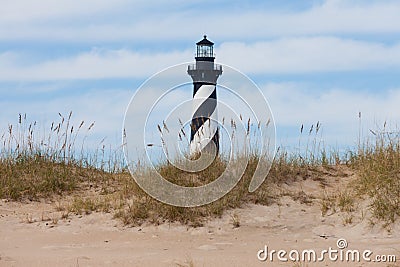 Cape Hatteras Lighthouse seen from beach NC USA Stock Photo