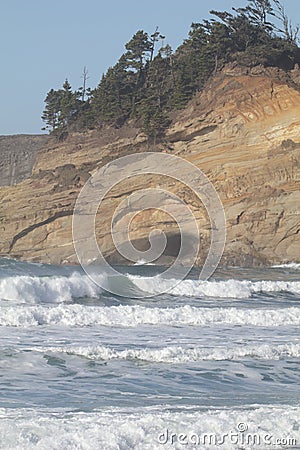 Cape Kiwanda During the King Tide of February 2020 Stock Photo