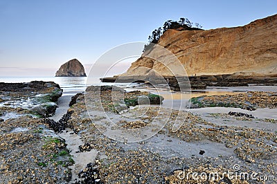 Cape Kiwanda at sunrise, Oregon Coast Stock Photo