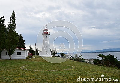 Cape Mudge Lighthouse on Quadra Island Stock Photo