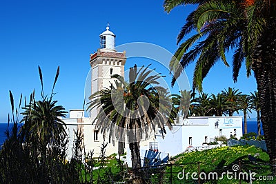 Cape Spartel lighthouse in the Tangier,Morocco Stock Photo