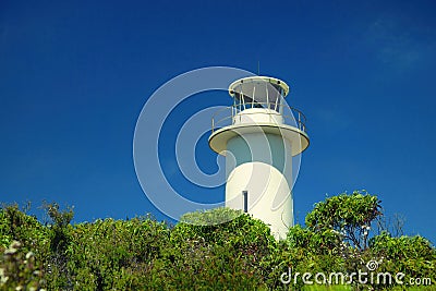 Cape tourville lighthouse at Freycinet natural reserve Stock Photo