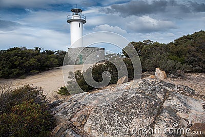 Cape Tourville Lighthouse, Tasmania, Australia Stock Photo