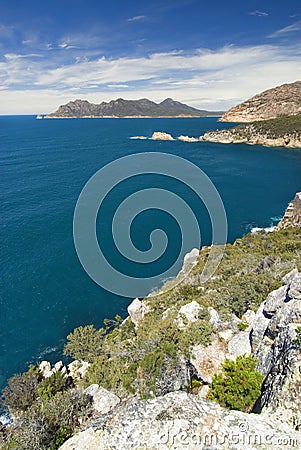 Cape Tourville lookout, Freycinet National Park, Tasmania, Australia Stock Photo