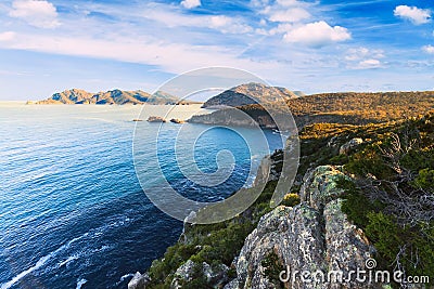 Cape Tourville in Tasmania, Australia Stock Photo