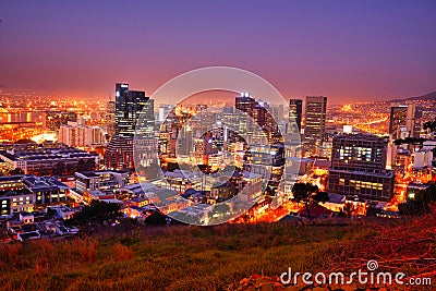 Cape town city at night Editorial Stock Photo