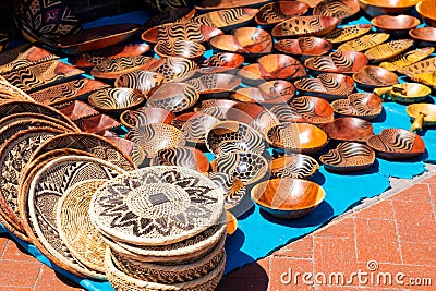 African Curios on sale on Camps Bay street Editorial Stock Photo