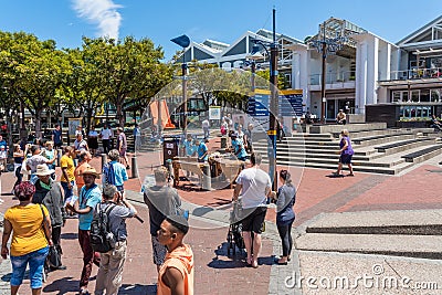 Cape Town, South Africa - January 29, 2020: Street musicians play an African marimba instrument Editorial Stock Photo