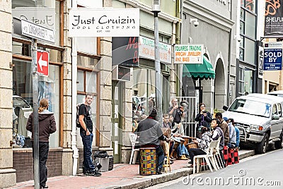 Everyday life on Longmarket Street - Cape Town - South Africa Editorial Stock Photo