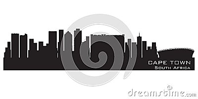 Cape Town, South Africa skyline. Detailed vector silhouette Vector Illustration
