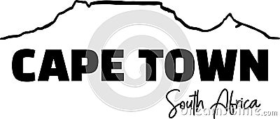 Cape Town South Africa table mountain Vector Illustration