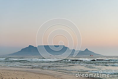 Cape Town view from Bloubergstrand Editorial Stock Photo