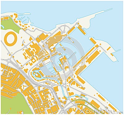 Cape town waterfront map Vector Illustration