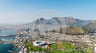 Cape Town & x28;aerial view from a helicopter& x29; Editorial Stock Photo