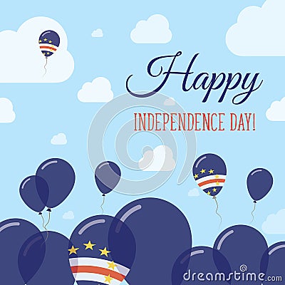 Cape Verde Independence Day Flat Patriotic Design. Vector Illustration