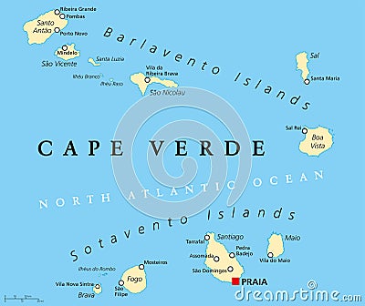 Cape Verde Political Map Vector Illustration