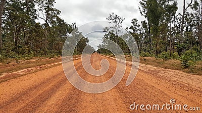 Cape York orange dirty and dusty road Stock Photo