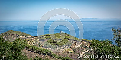 The Capel Rosso Lighthouse on the Giglio Island, Maremma, Tuscany, Italy Stock Photo