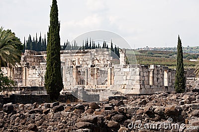 Capernaum Synagogue Stock Photo