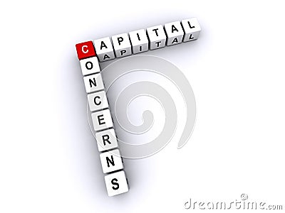 Capital Concerns word block on white Stock Photo